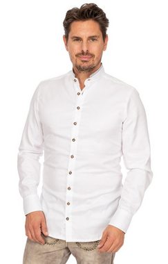 Gipfelstürmer Trachtenhemd Hemd Stehkragen 420003-3829-112 weiß hellgrau (Sli