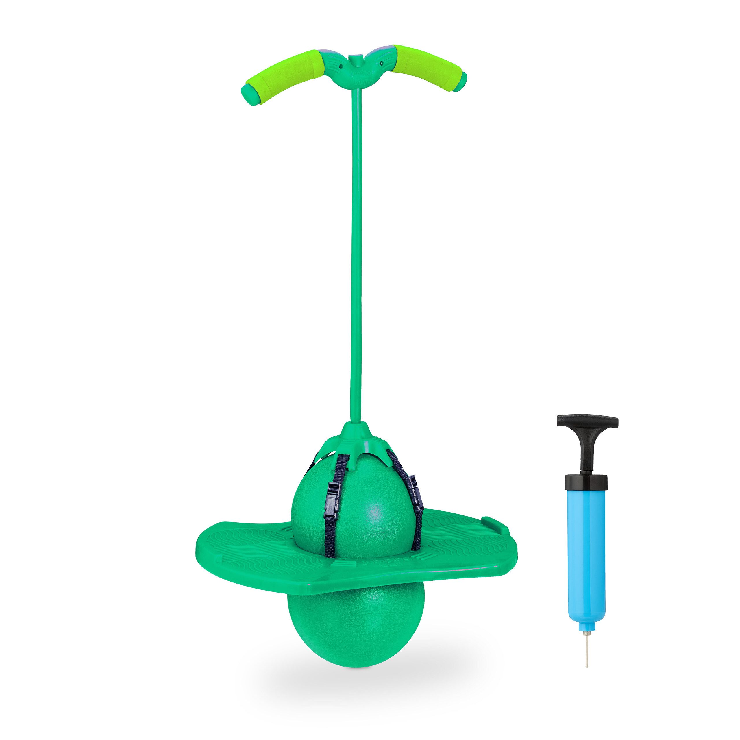 relaxdays Hüpfspielzeug Pogo Ball mit Griffen für Kinder, grün günstig online kaufen