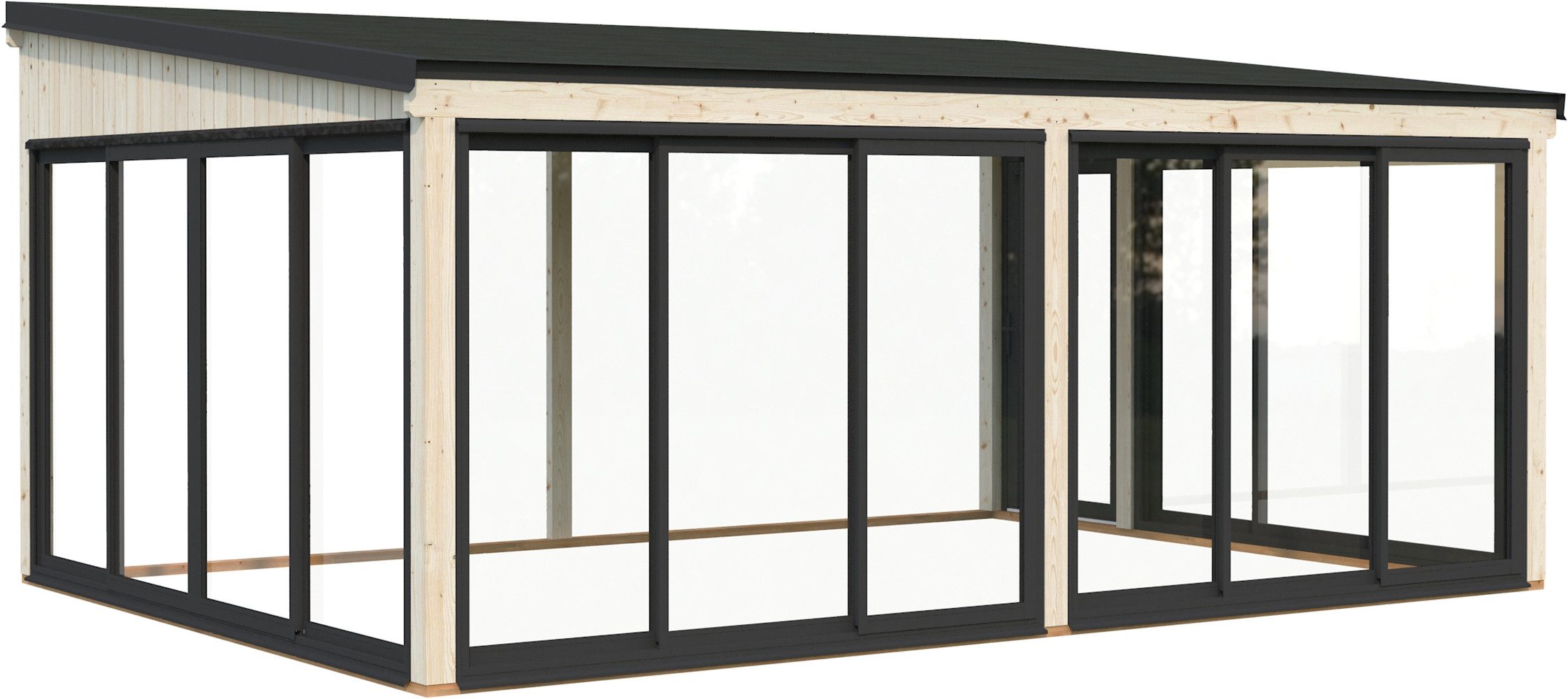 Palmako Holzpavillon Lumi 23,3 m² Slide Plus, (Set), BxTxH: 592x425x276 cm