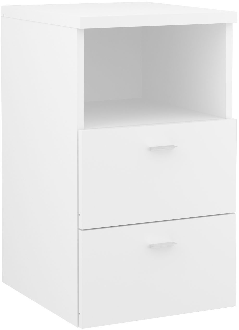 FMD Nachtkonsole Suva, Nachttisch m. 2 Schubkästen und offenem Fach, 60 cm hoch, 35 cm breit. Reduzierter Preis € 109,99. Unverbindliche Preisempfehlung € 187,35