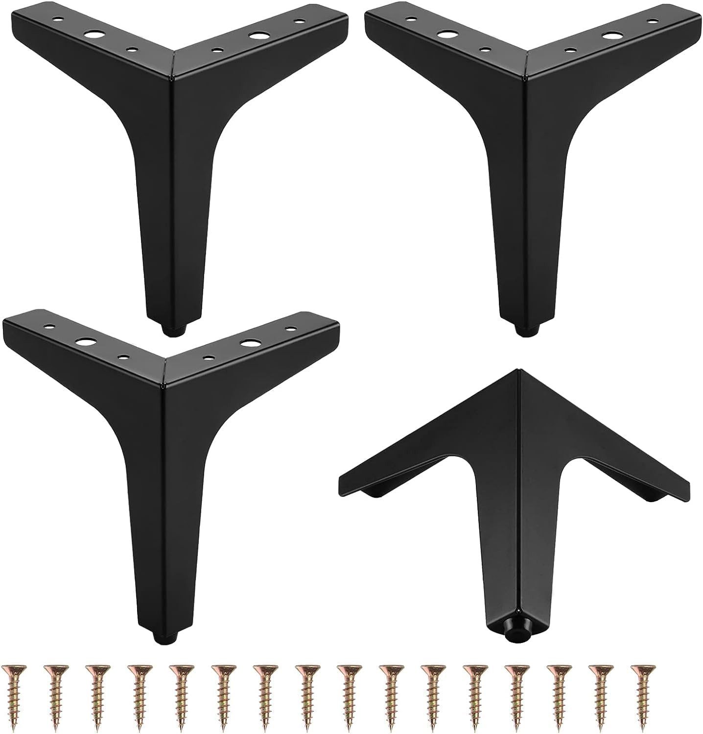 QUBEBU Möbelfuß 8X Möbelfüße Schrankfuß Füße Sockelfüße Sofafuß Möbelbeine Schwarz, (belastbar bis 800 kg, H: 10 cm / 13 cm / 15 cm / 17 cm., Metall Möbelbeine Möbelfüße Sofa Beine Möbelfüsse Schrankfüße)