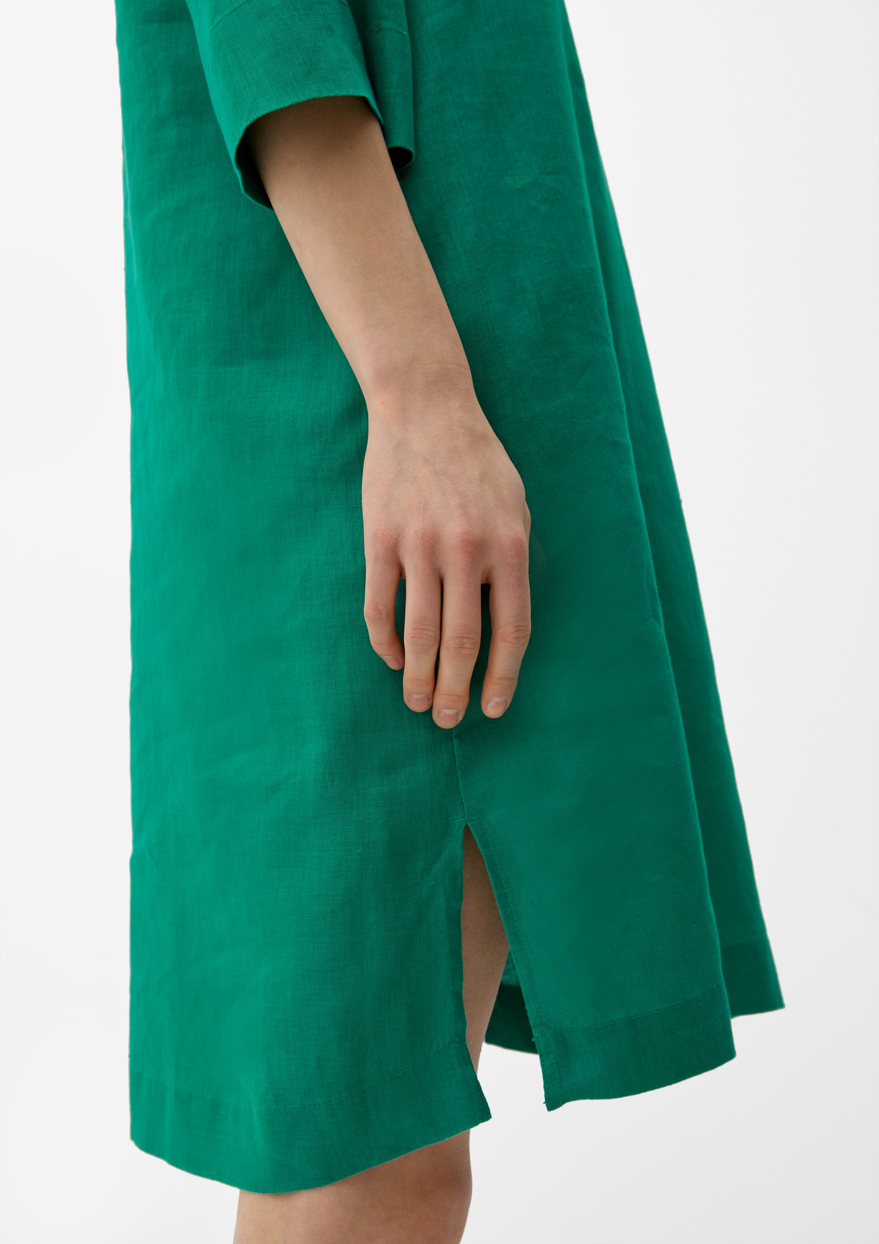 Leinen smaragd s.Oliver Maxikleid Blusenkleid aus