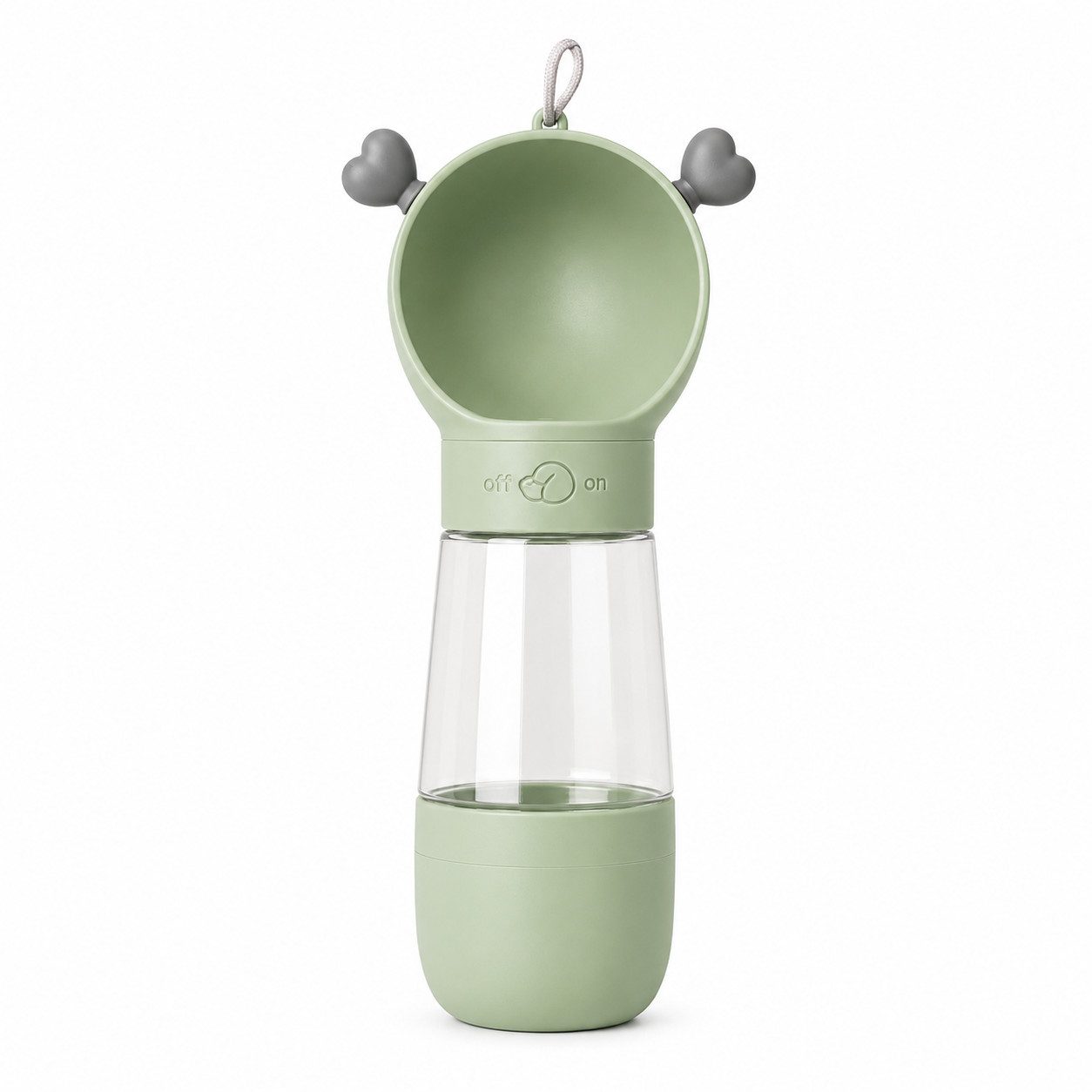 Mate for dogs Trinkflasche 2 in 1 Hundetrinkflasche, 350 ml Wasser, 200 ml Futterbehälter