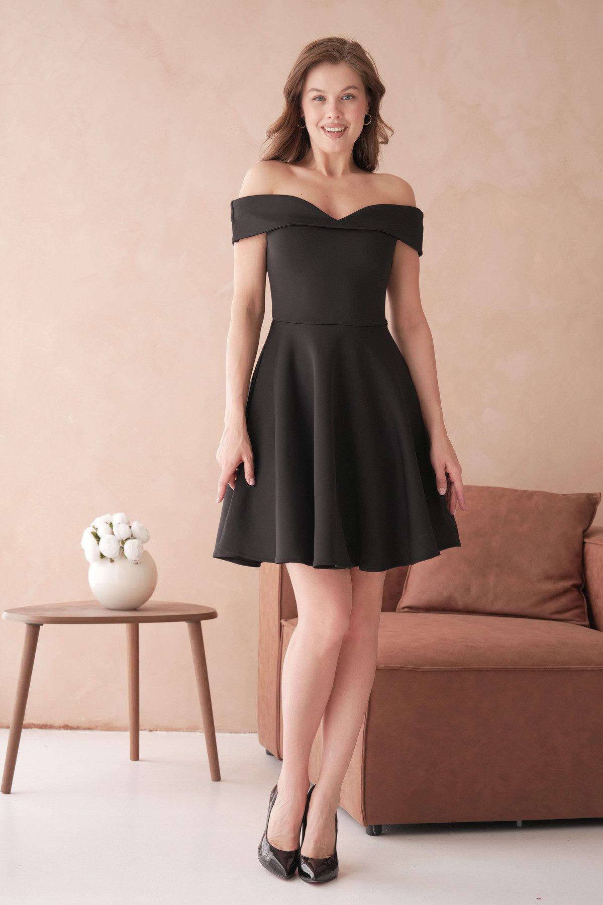 Midikleid Trägerloses Kleid
