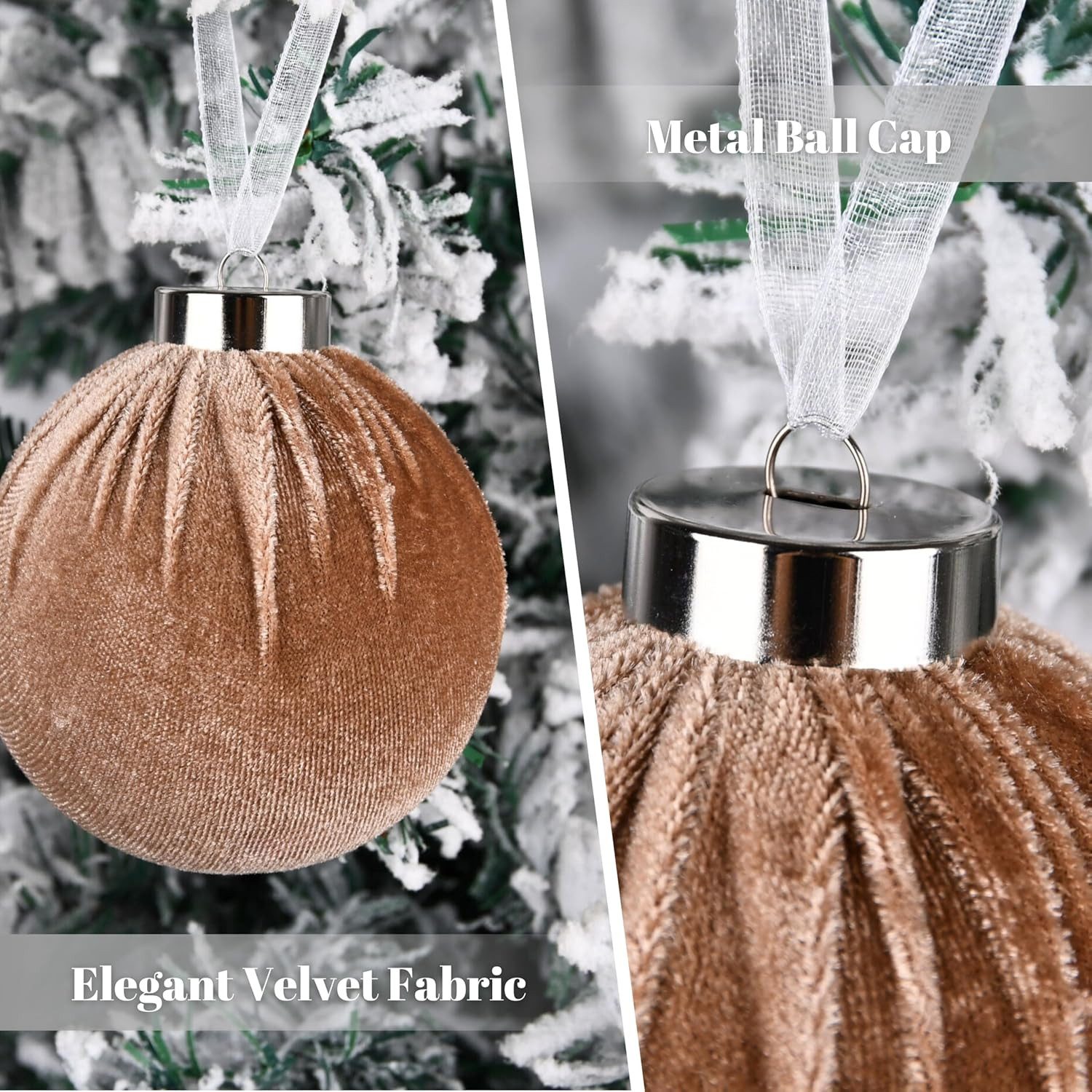 Coonoor Weihnachtsbaumkugel 15 stück samt Christbaumkugeln Set mit Geschenkpaket