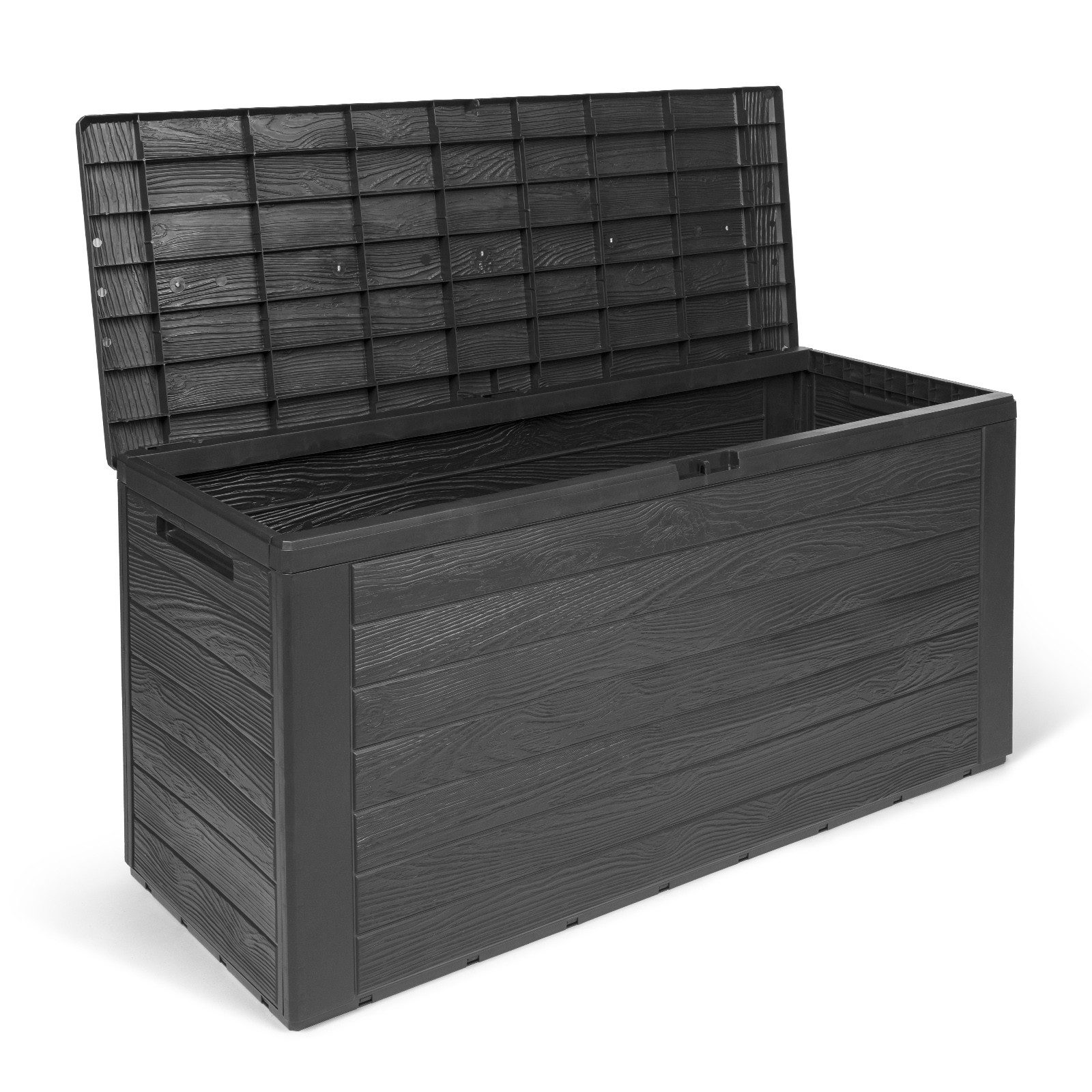 KreLeo Kissenbox 'Wood' in Holz Optik, Anthrazit (Größe wählbar), Holzoptik