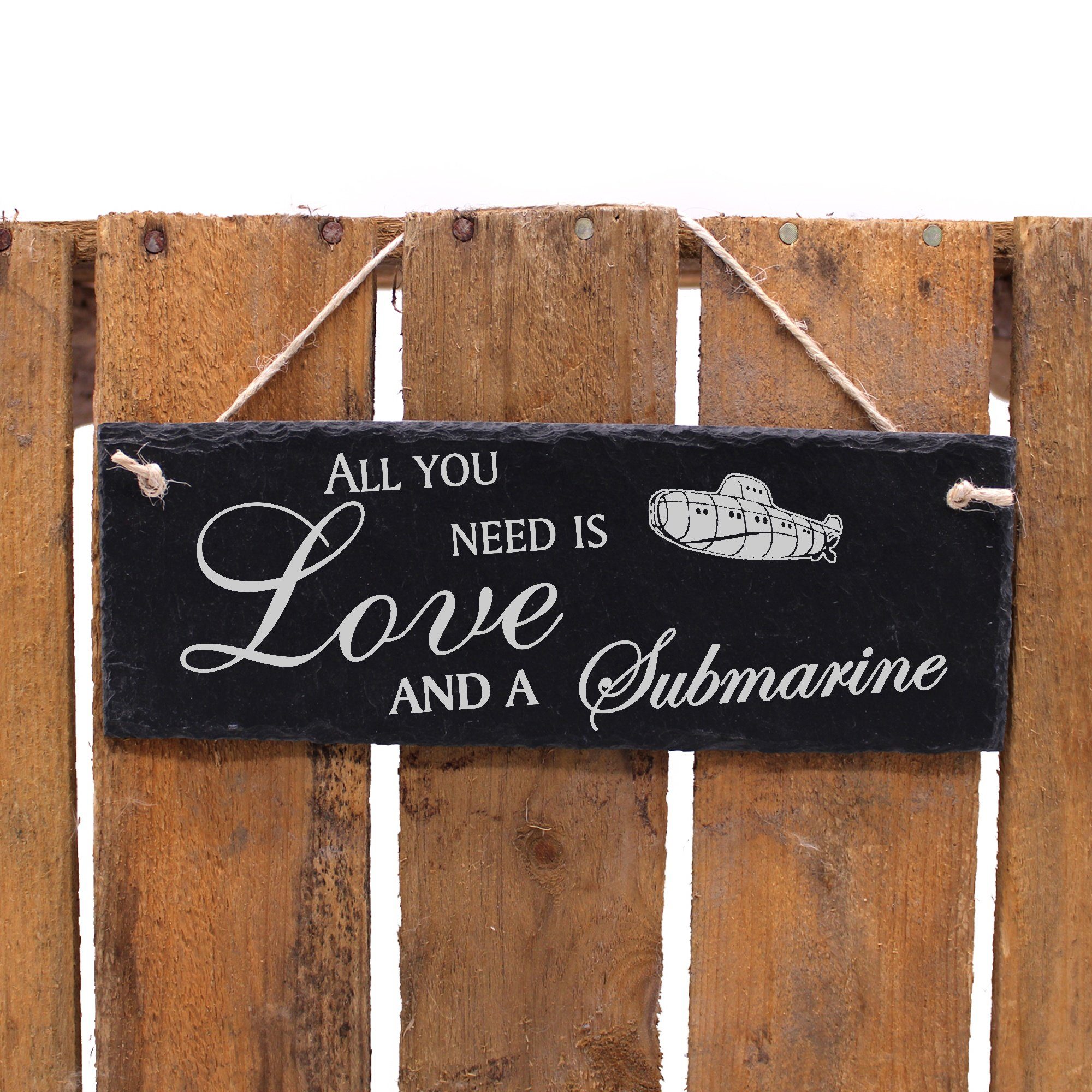 Dekolando Hängedekoration U-Boot 22x8cm All Love and a Submarine is you need