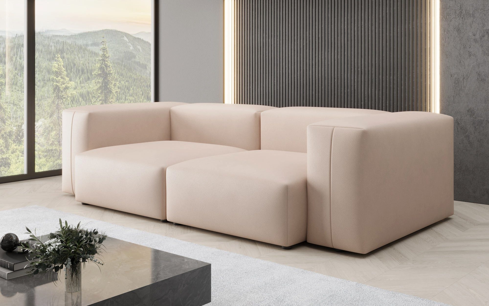 Luxusbetten24 Sofa Designer 2 Sitzer Sofa Snug, mit hochwertigem Echtlederbezug
