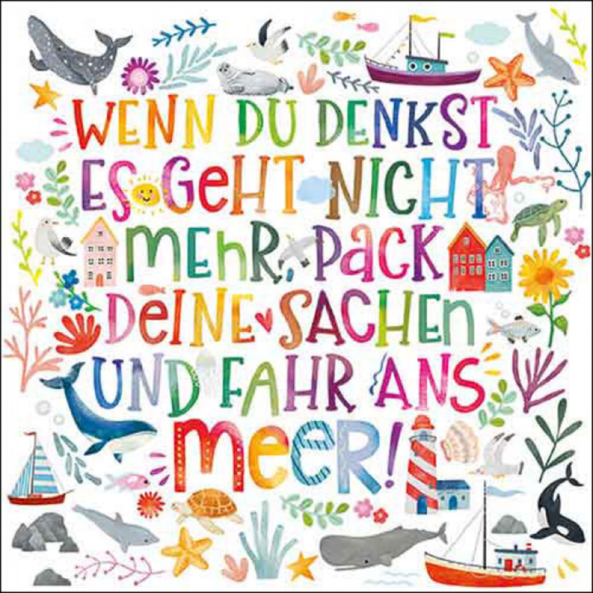Ambiente Luxury Paper Products Papierserviette, Servietten Papier 33x33cm 3-lag. mit maritimem Spruch Motiv 20 Stück