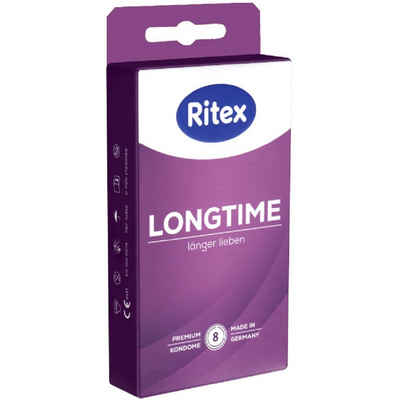Ritex Kondome «Longtime» Länger Lieben Packung mit, 8 St., Kondome mit Doppelring für ein lang anhaltendes Liebesspiel