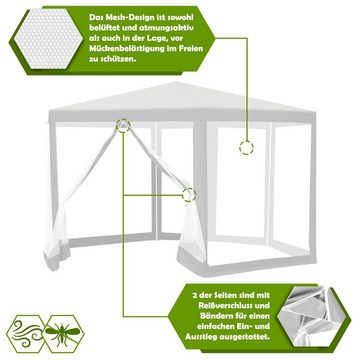 Bettizia Fensterschutzgitter Pavillon mit Moskitonetz 6-eckig Festzelt Hochwertiger Partyzelt