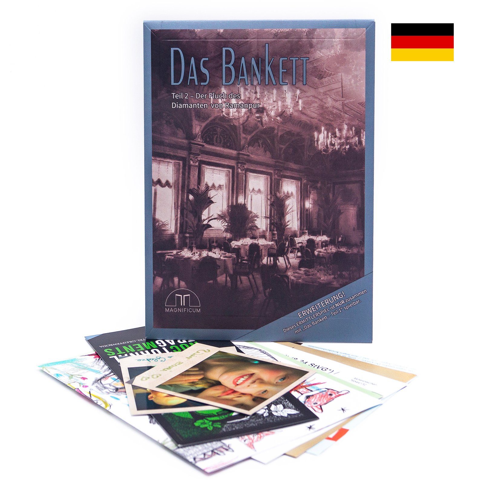 Der Teil - 2 des für von Germany in - Spiel, Krimispiel Das / Ramanpur Erwachsene, MAGNIFICUM Bankett Diamanten Detektivspiel Fluch Made