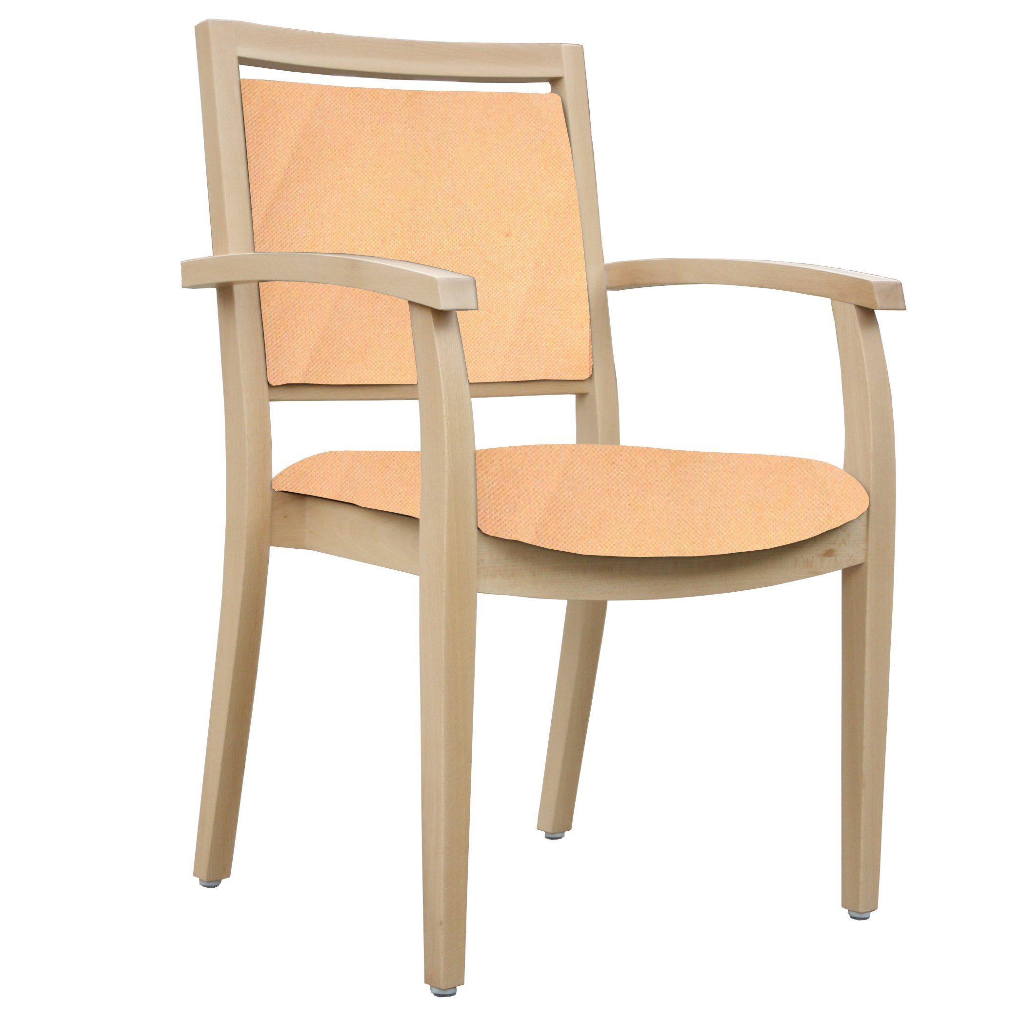 einrichtungsdesign24 Armlehnstuhl Seniorenstuhl mit Armlehnen Georg Clean-Stoff Riva Sand