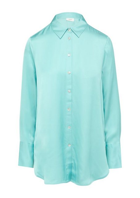 s.Oliver BLACK LABEL Satinbluse - Longbluse aus Viskosesatin mit Perlmuttkn günstig online kaufen
