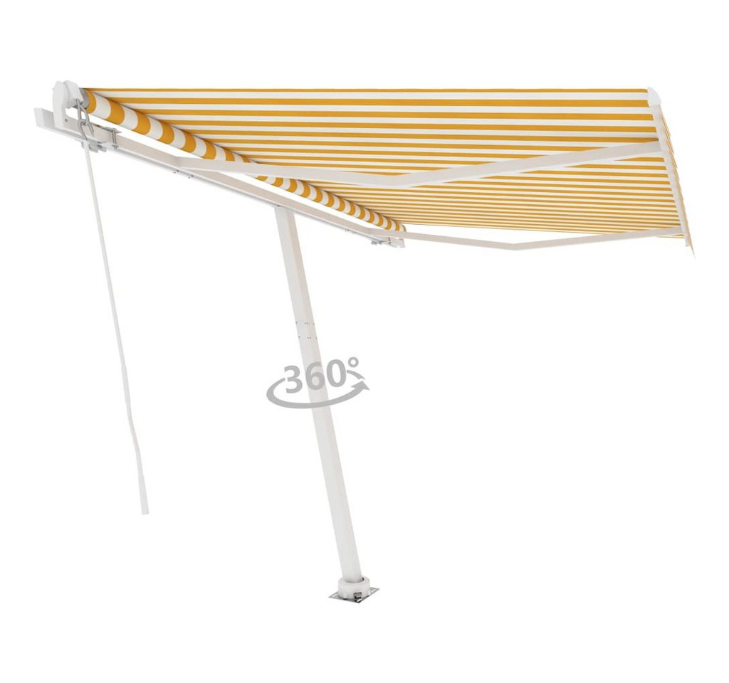 Thumbnail - vidaXL Markise Standmarkise Manuell Einziehbar 350x250 cm Gelb/Weiß (1-St)