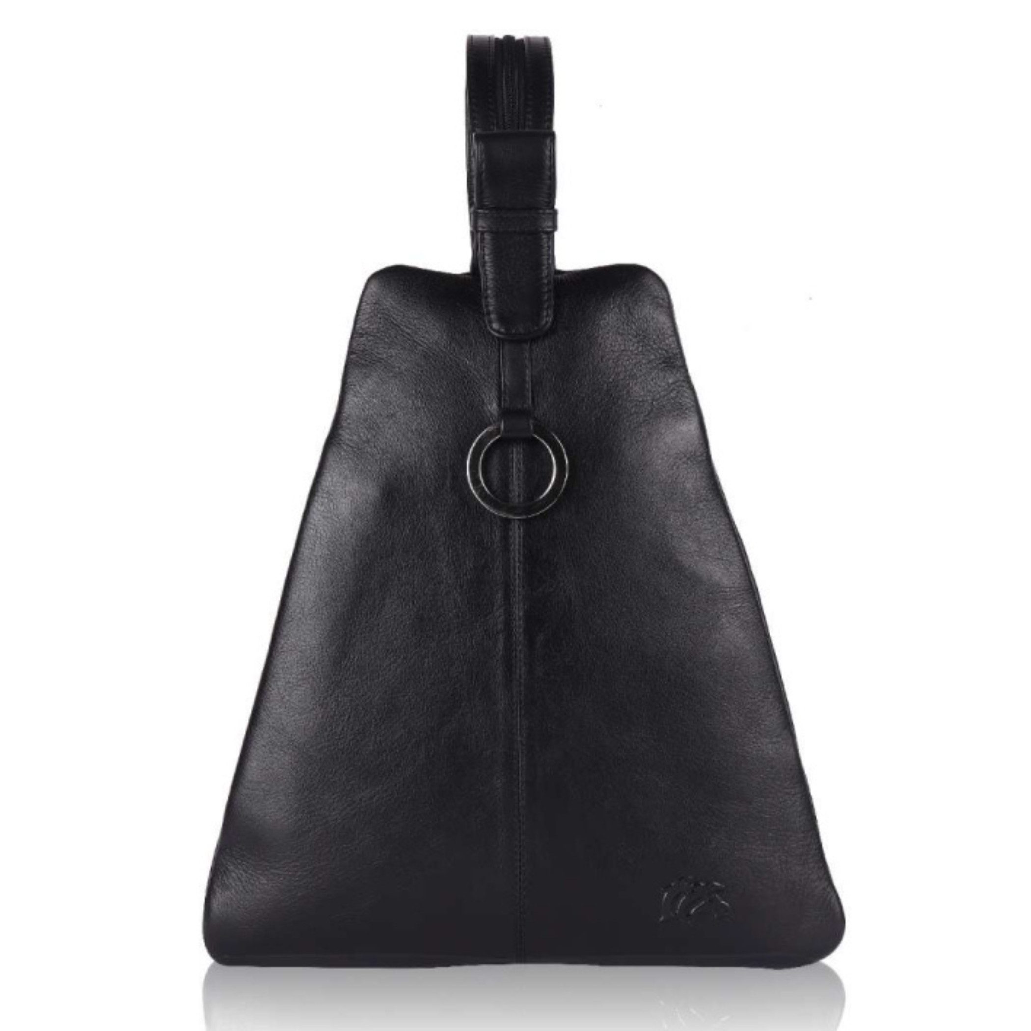 Ella Eisvogel Cityrucksack Nappaleder Rucksack Damen Schwarz Echtleder 3in1 Tasche, Wandelbar als Rucksack, Crossbody & Schultertasche, Weiches Nappaleder