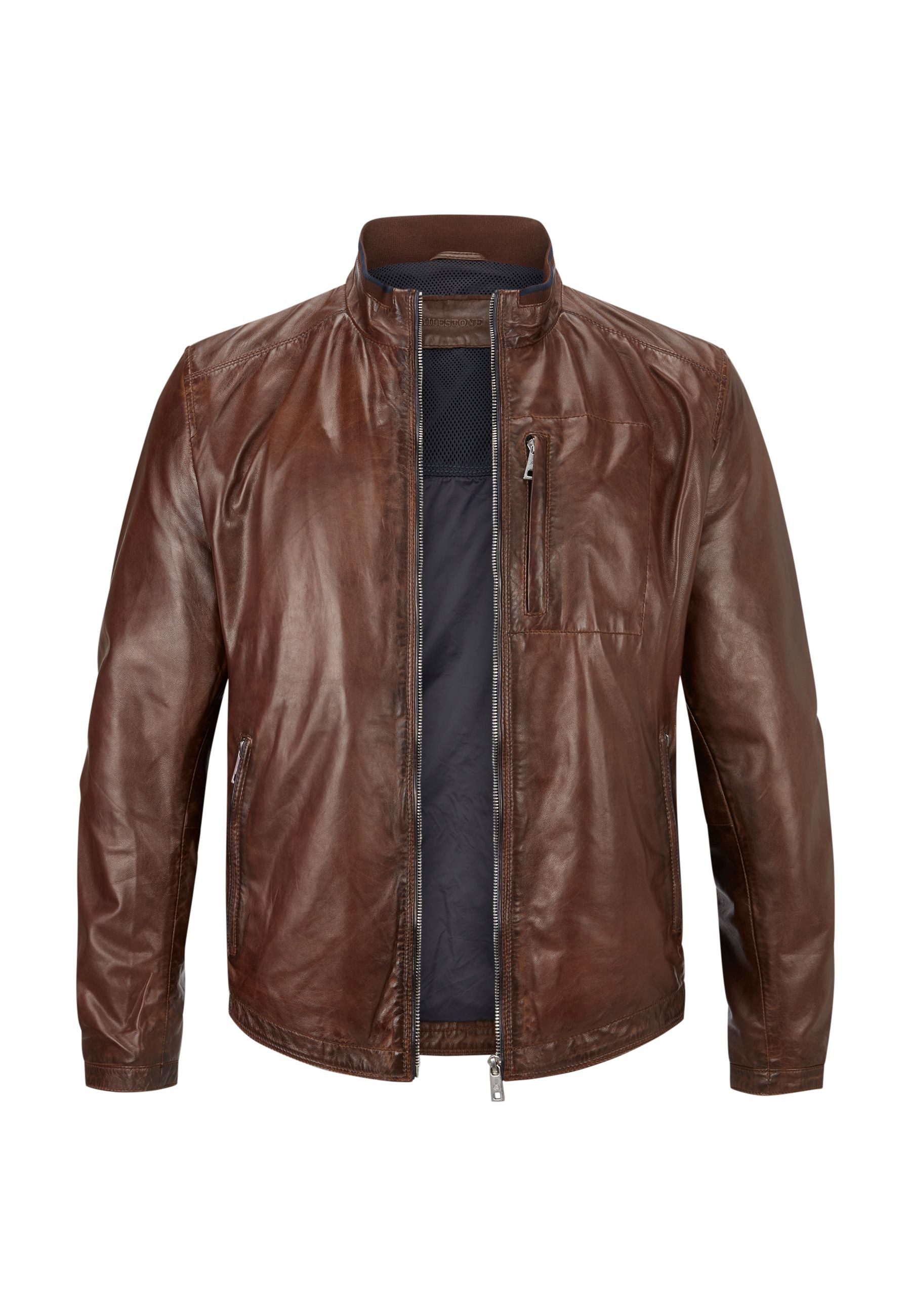 Lederjacke MSJumper Herren Bikerjacke Jacke Leder