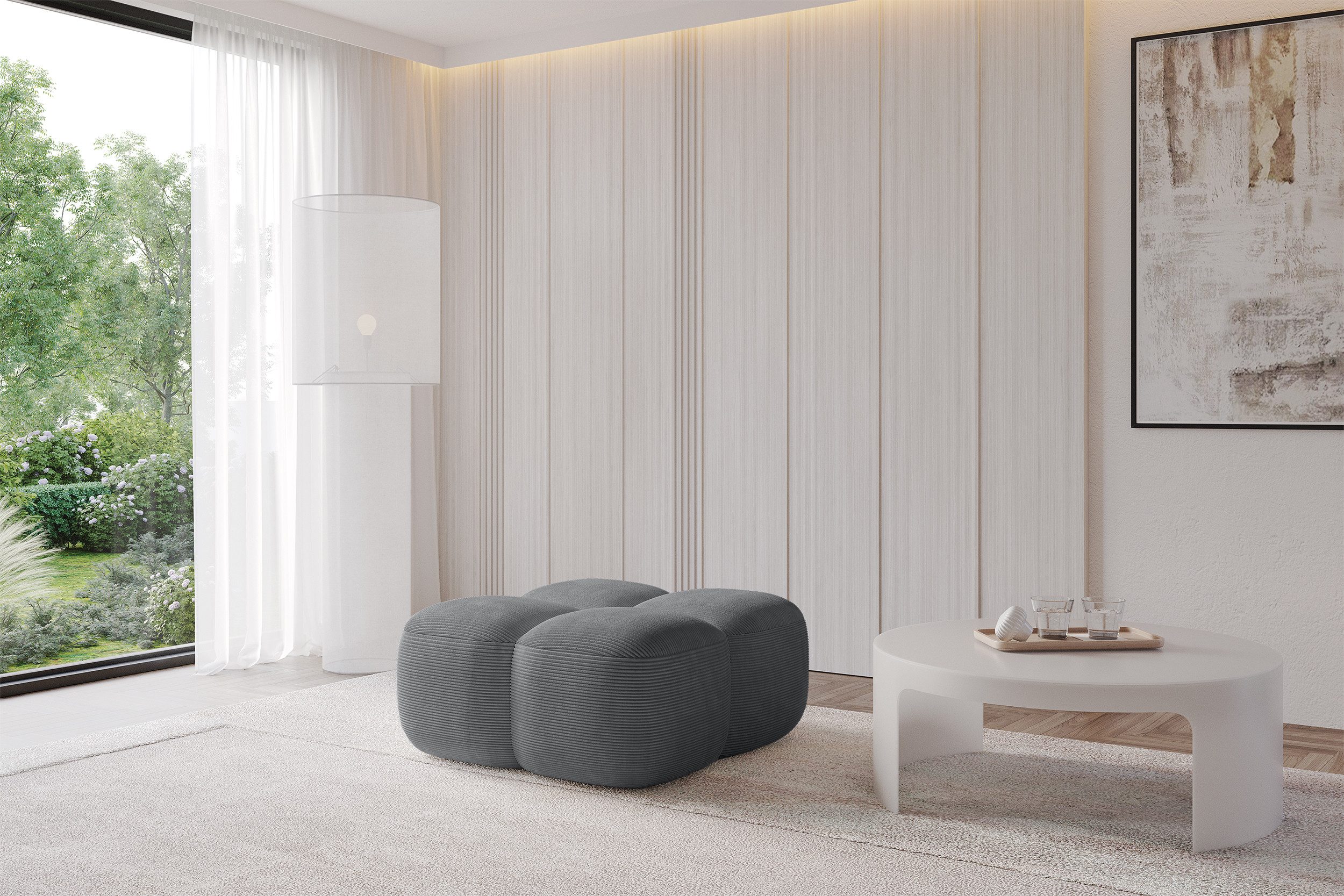ALTDECOR Pouf Miko-Puf (Pouf Sitzsack-Hocker modularer 90x90x45), Indoor Poufs Sitzhocker Sitzkissen Fußhocker Relaxsessel Wohnzimmer