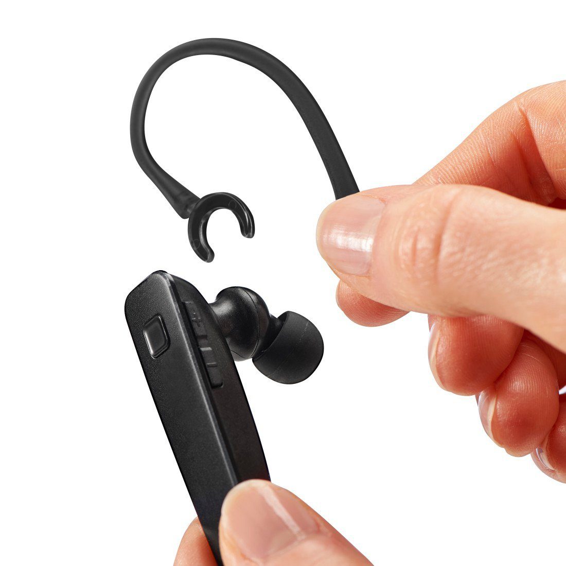 Hama Bluetooth Headset MyVoice2100, mono, in ear, Ohrbügel, für zwei Geräte Bluetooth-Kopfhörer (Sprachsteuerung, Google Assistant, Siri)