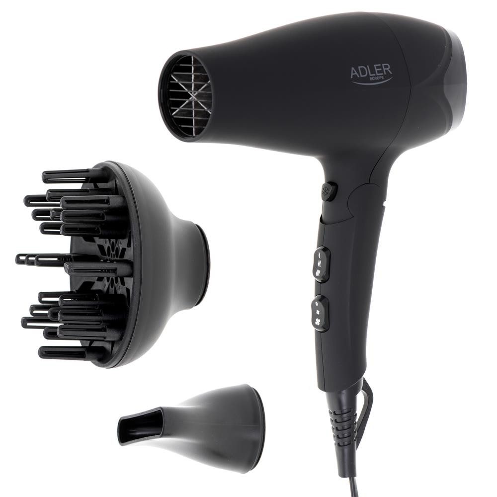 Adler Haartrockner AD 2267, Diffusor, klappbarer Griff, 2100W, Temperatureinstellung, schwarz