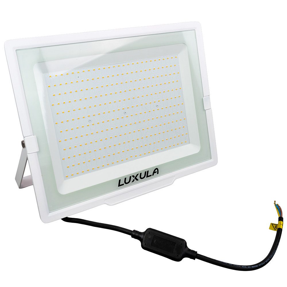 LUXULA LED Flutlichtstrahler LUXULA LED Fluter 300 W 3000 K Warmweiß Weiß, LED fest integriert, Warmweiß