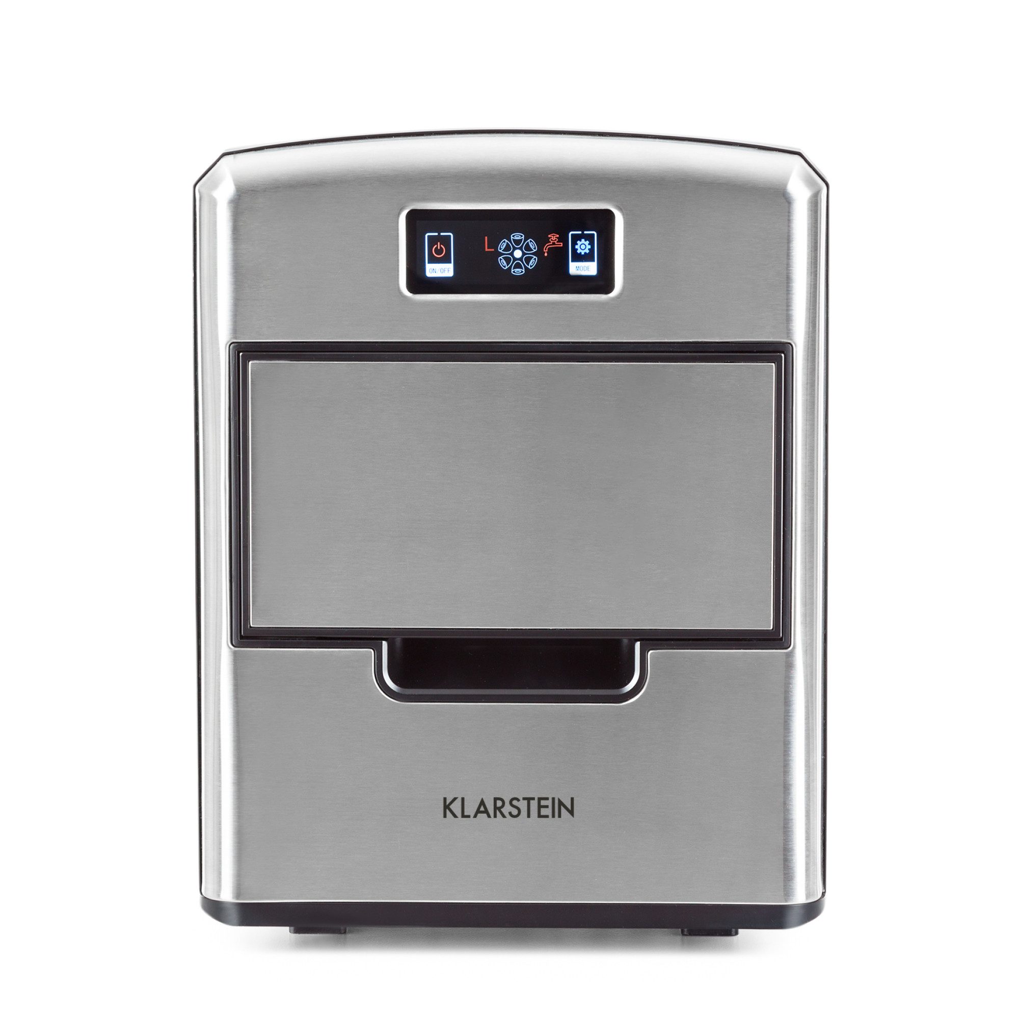 Klarstein Eiswürfelmaschine Metropolitan Eiswürfelbereiter, runde Eiswürfel 2,15 L Wassertank Bar Büro Restaurant Party