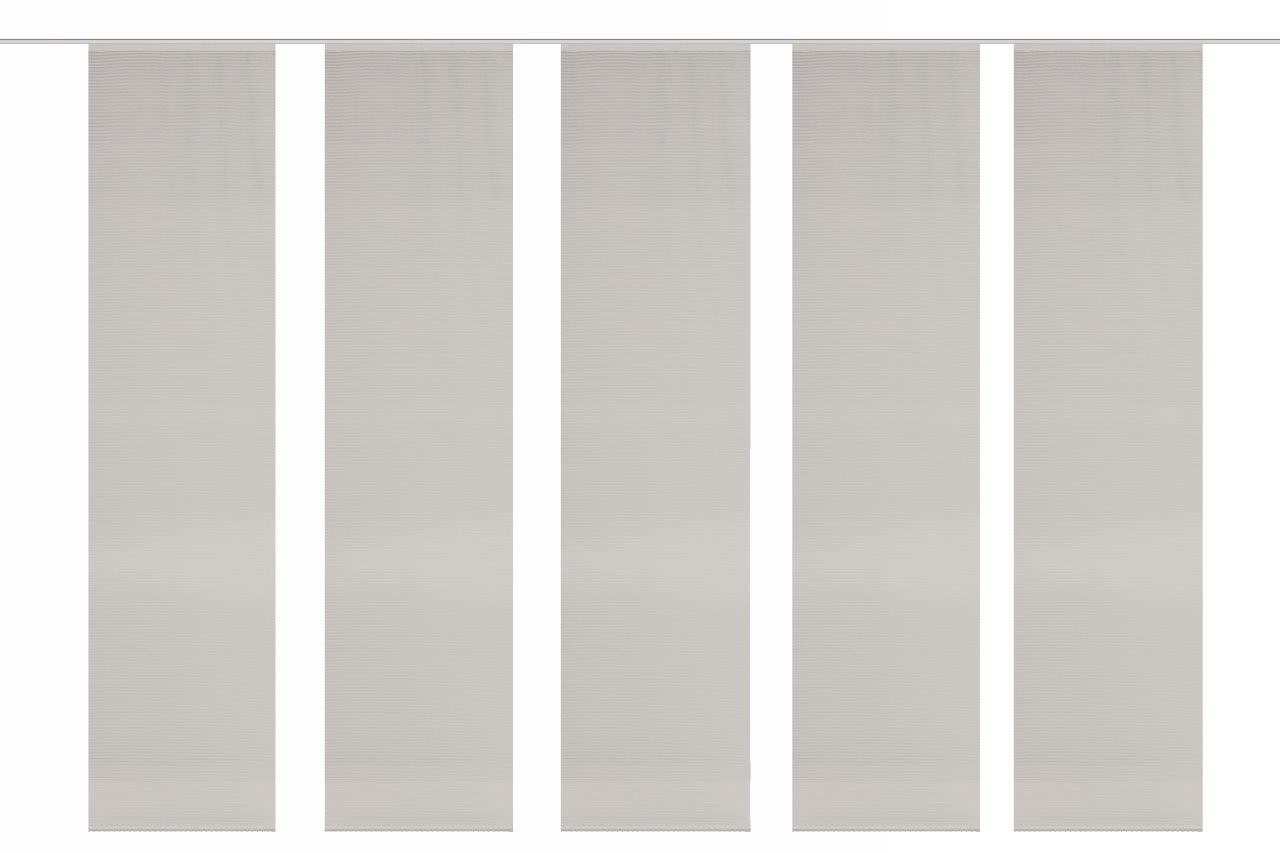 HOME WOHNIDEEN Schiebegardine 5er-Set Flächenvorhänge ROM, halbtransparent, hxb 260x60 cm, Taupe, halbtransparent, 100% Polyester