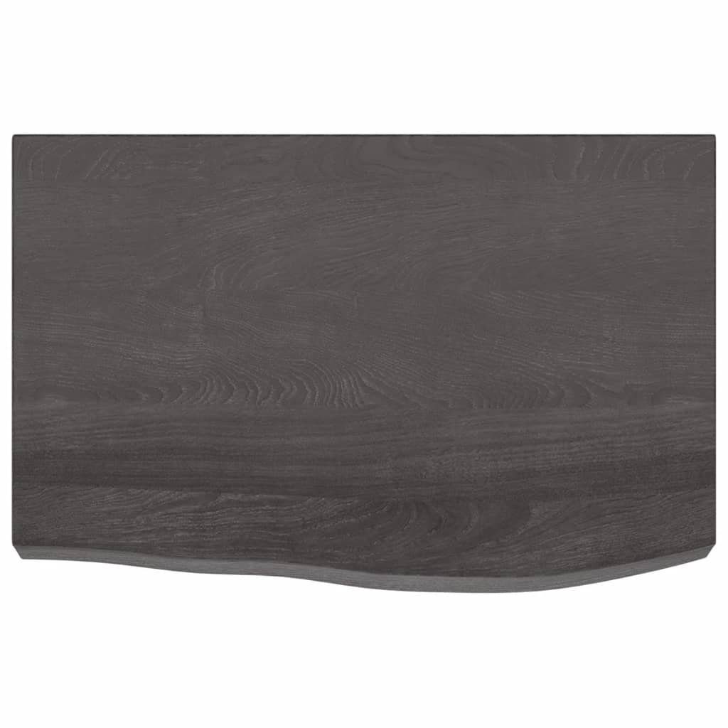 furnicato Eiche Tischplatte Dunkelgrau Massivholz Behandelt 60x40x(2-6)cm