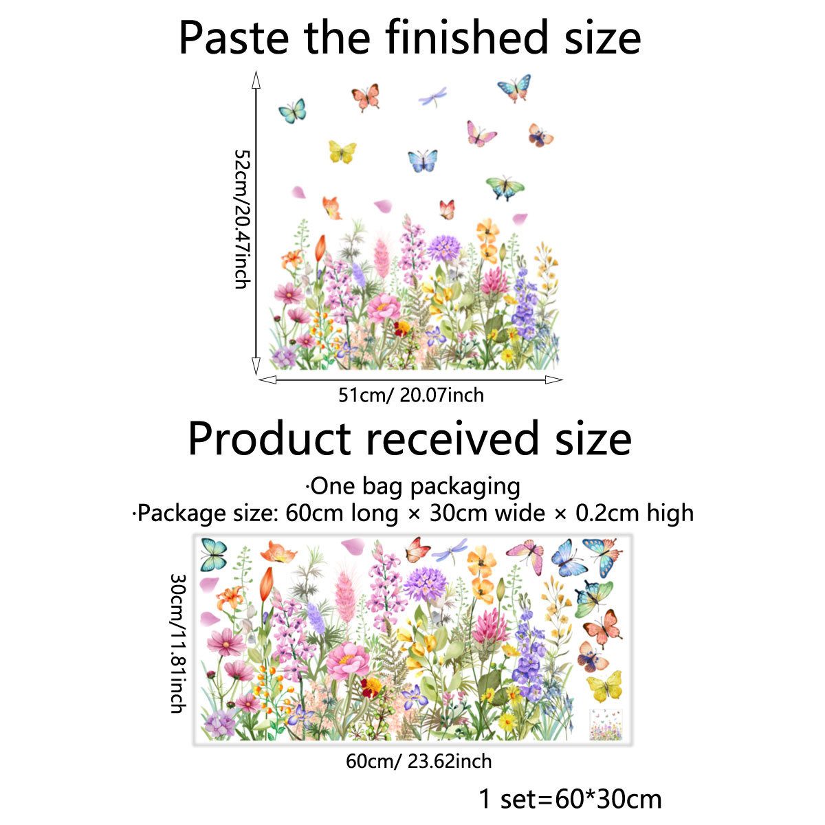Coonoor Fensterfolie Garten Blumen Fenster Aufkleber Mohnblume Schmetterlin günstig online kaufen