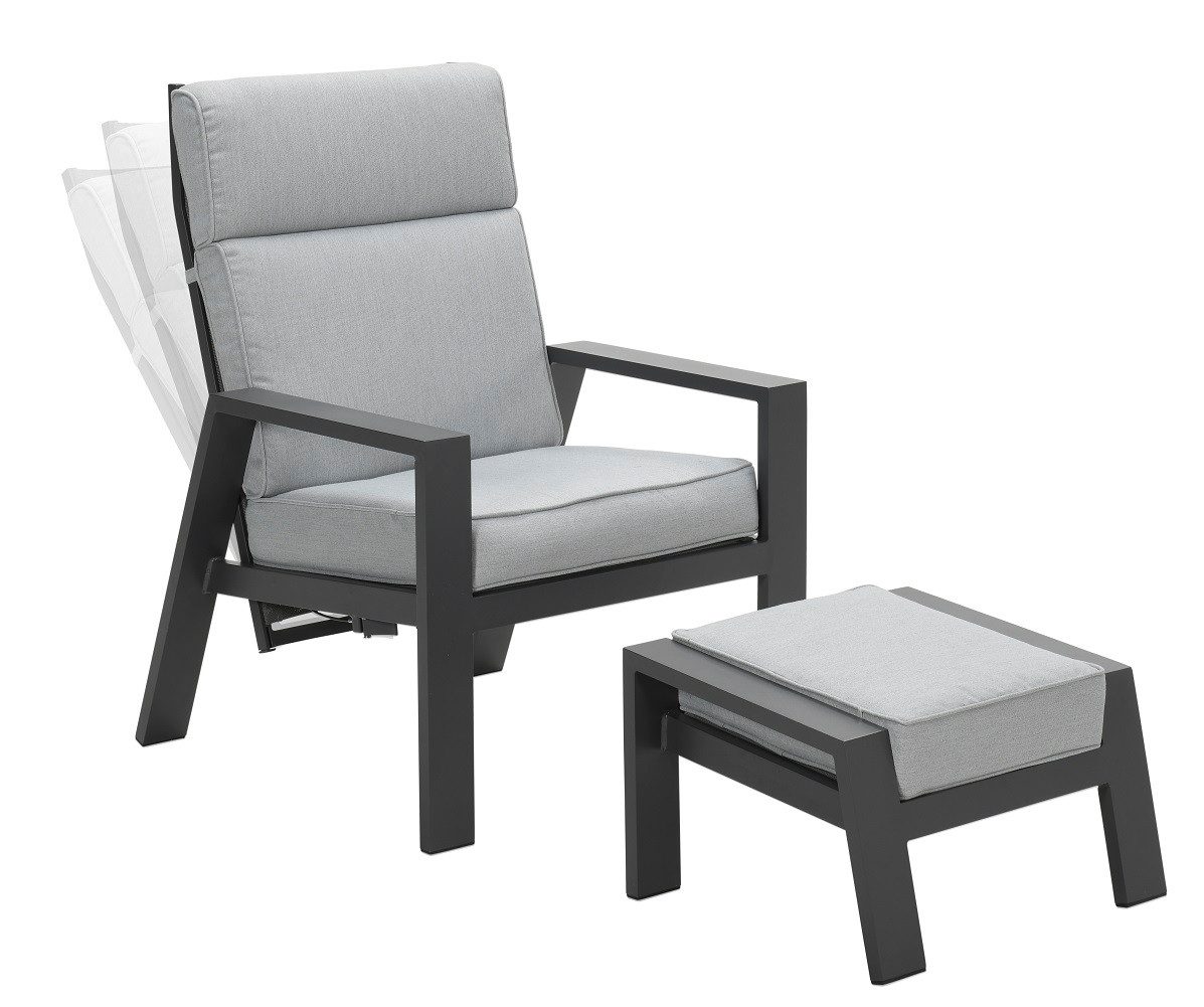 Gartenstuhl Relaxsessel Max Relaxliege Loungesessel Loungestuhl mit Hocker