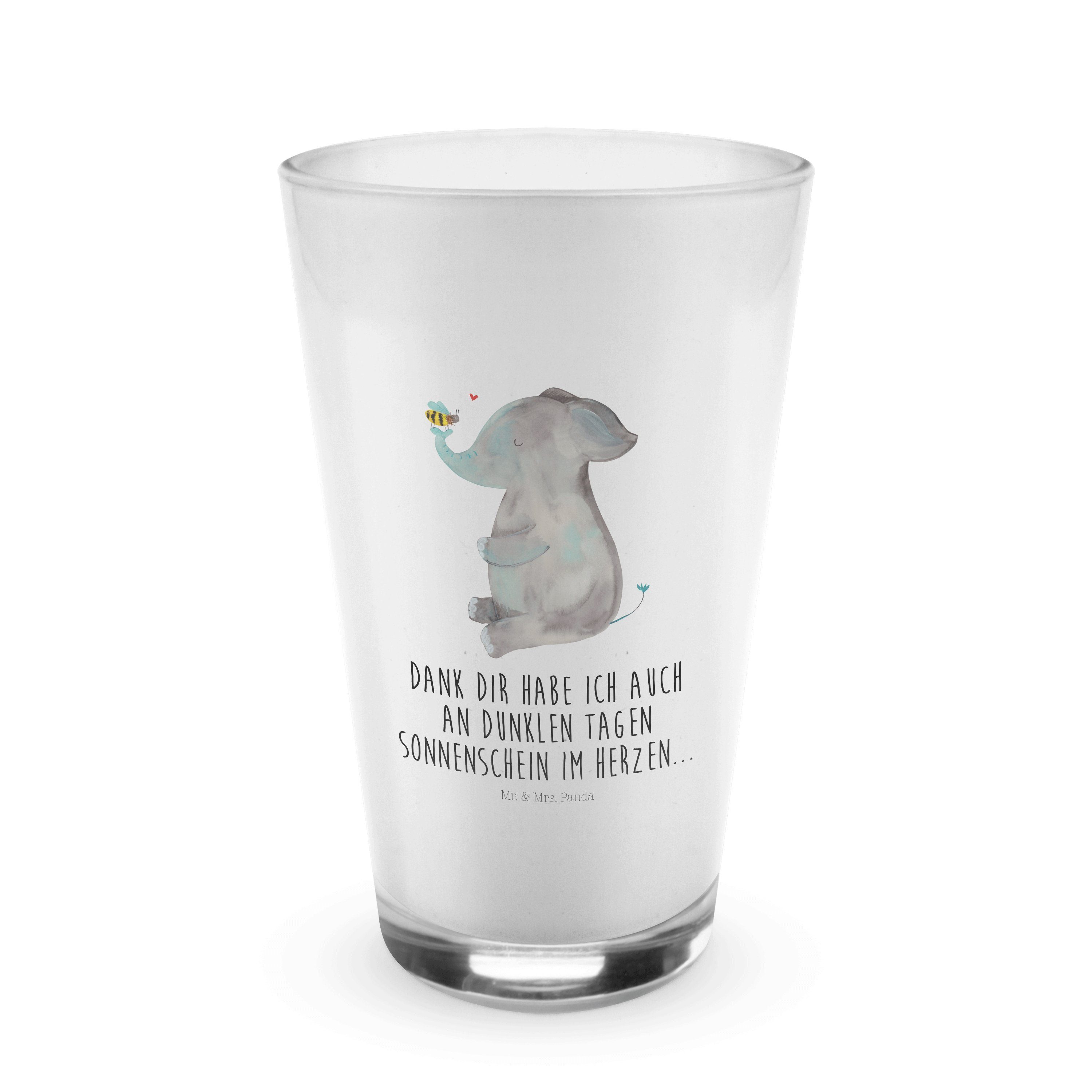 Mr. & Mrs. Panda Glas Elefant & Biene - Transparent - Geschenk, Tiermotive, Tiere, Cappucci, Premium Glas