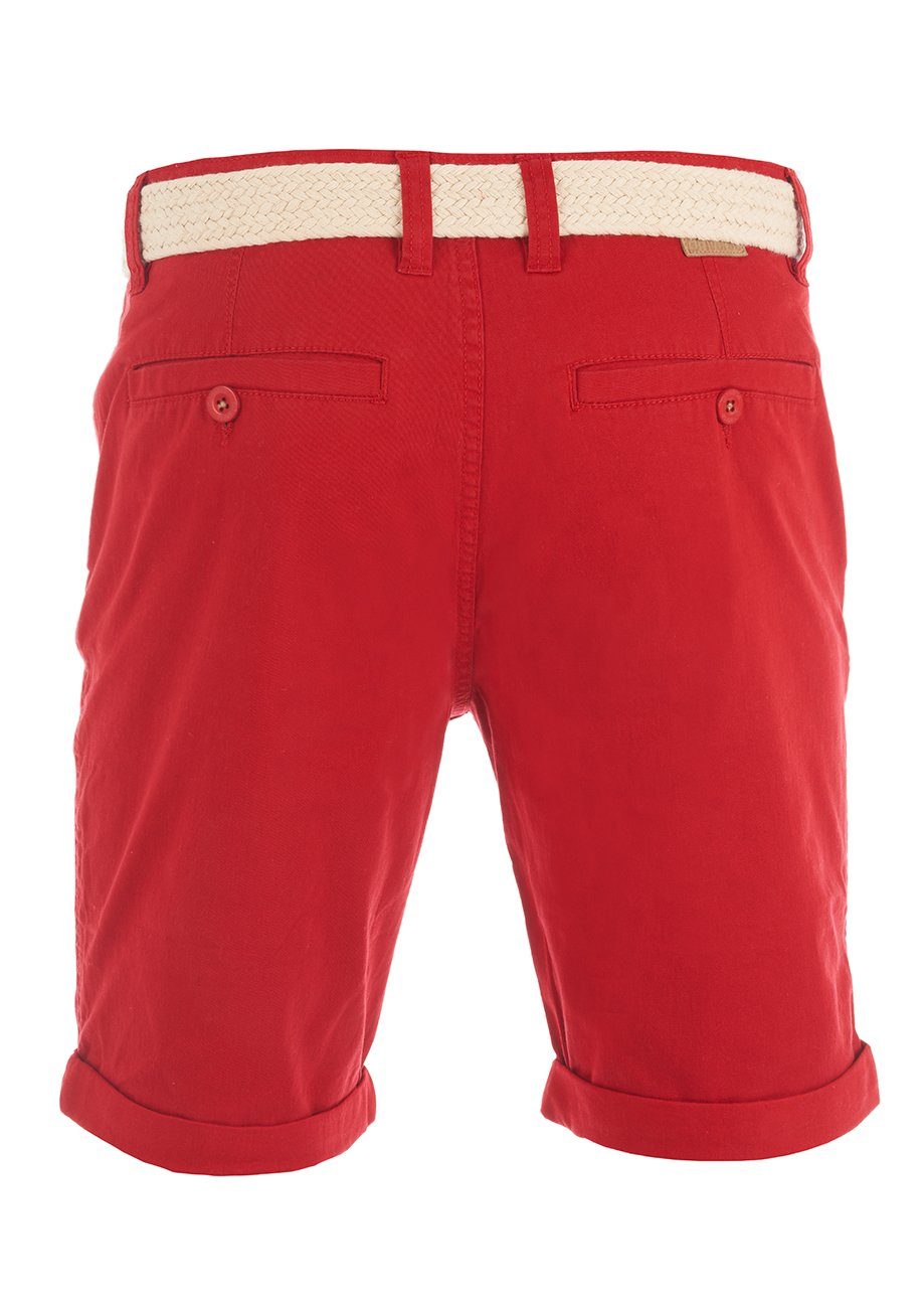 Gürtel Middle Shorts mit riverso Chinoshorts Red Bermudashorts RIVHenry Regular Fit Herren