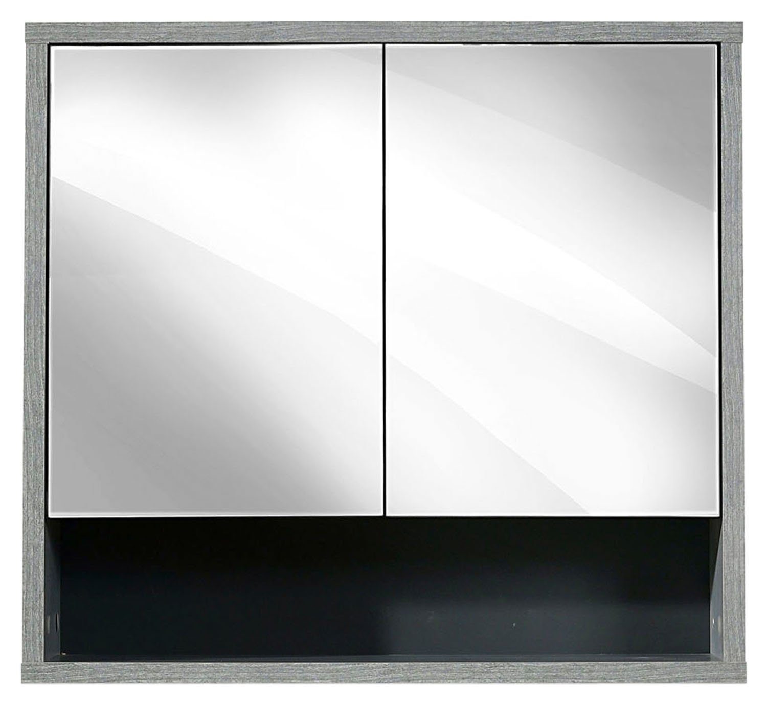 Spiegelschrank SOLANO, B 70 cm, Betondekor, 2 Türen, 1 Ablagefach