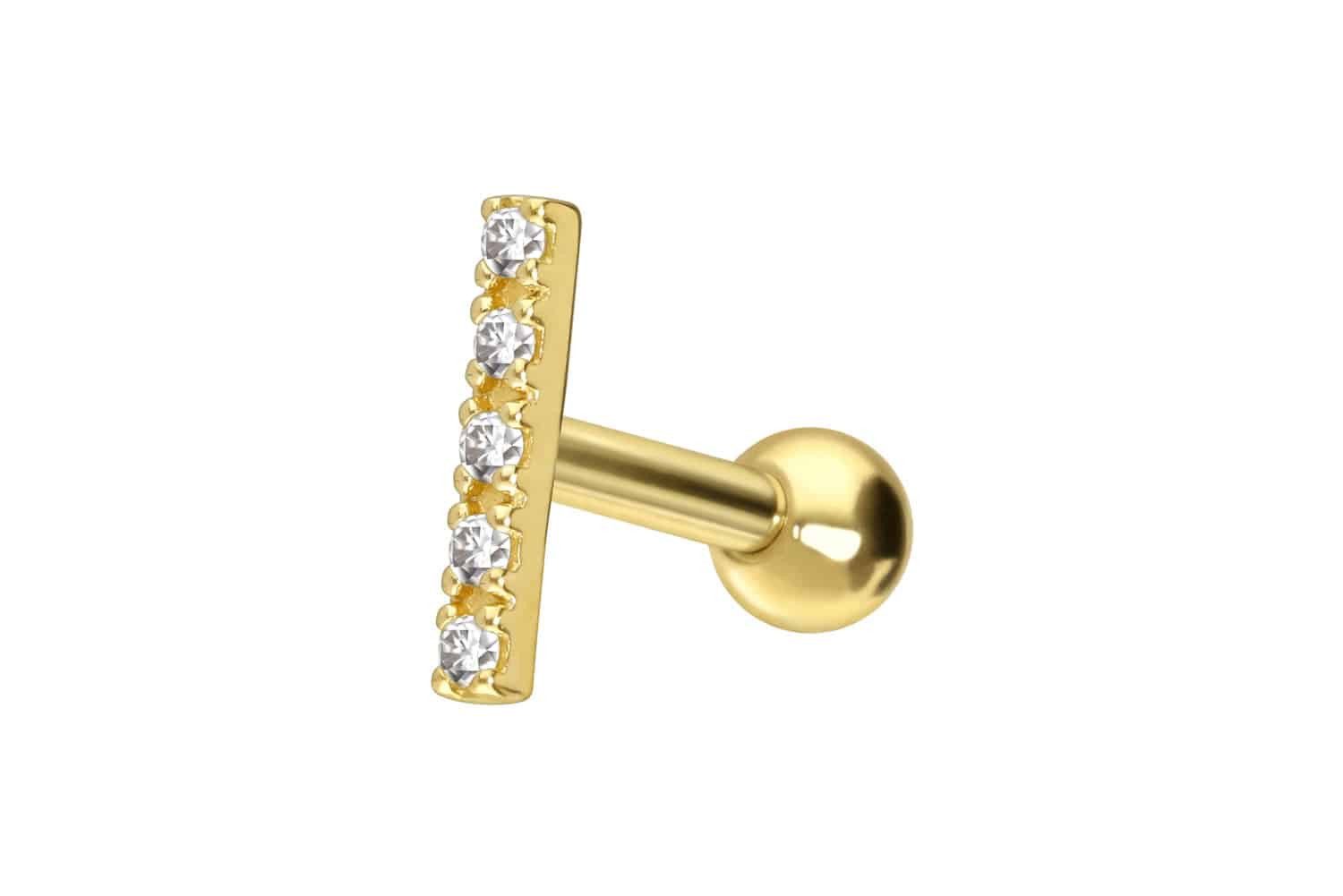Piercing-Set 14/18 Karat Gold Ohrpiercing MOISSANIT-BALKEN