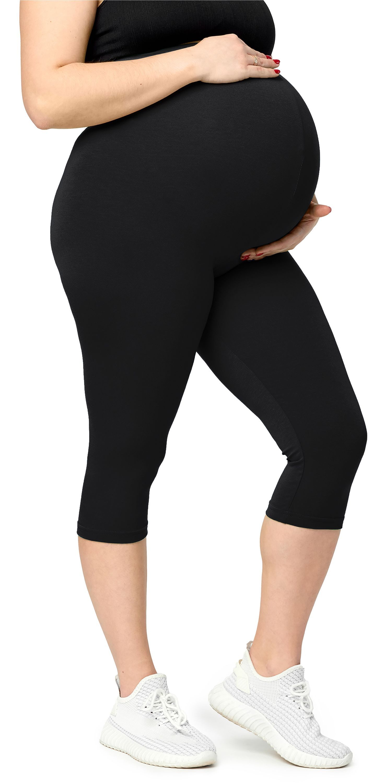 Umstandsleggings Große Größen Damen 3/4 Umstandstights aus Viskose MS10-461