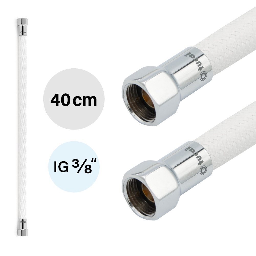 TUCAI Flexschlauch Flexschlauch DN8 IG/IG 3/8" -400mm Weiss Verchromt