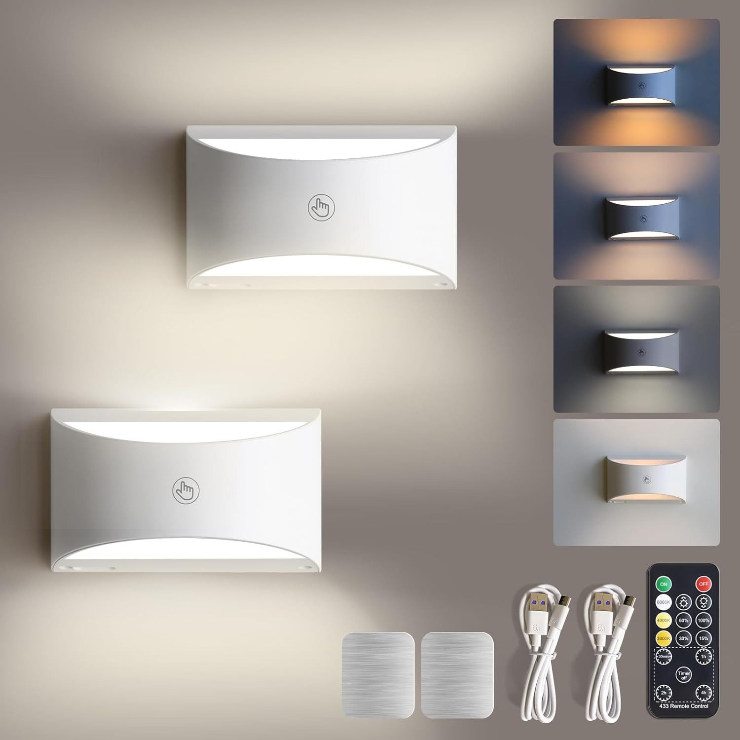 Xruiy LED Wandleuchte für Innen, LED Wandleuchte kabellos magnetisch, 3 Far günstig online kaufen