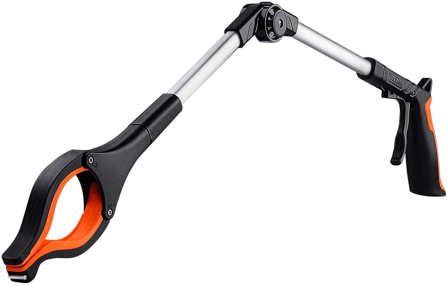 TACKLIFE Greifzange Greifwerkzeug mit 90° drehbarem Kopf, faltbar – Müllpicker RG01, Premium-Klauengreifer mit abgewinkeltem Arm (0°–180)