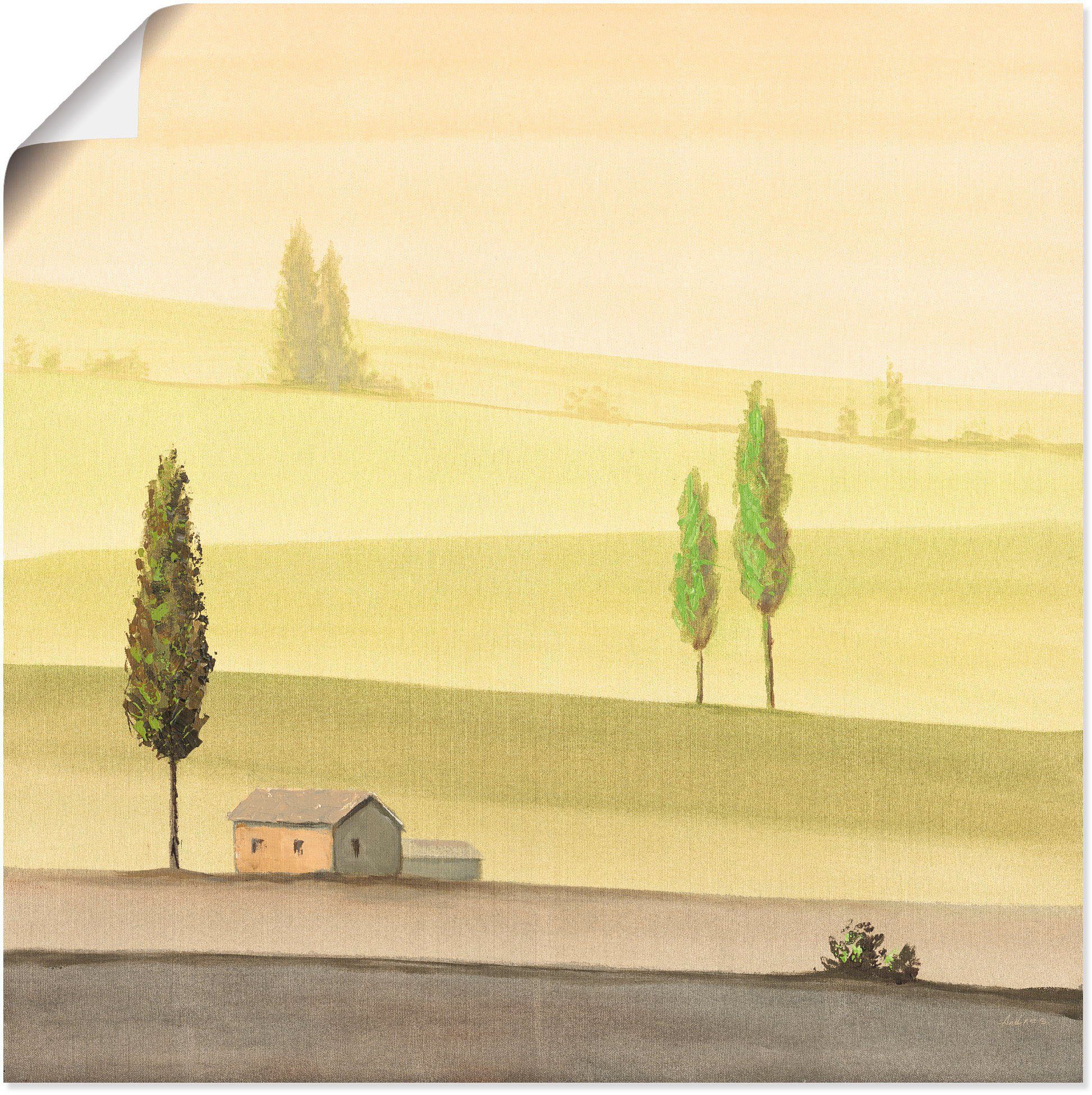 Artland Wandbild Landschaft in Poster in Grün oder Leinwandbild, Größen als Alubild, St), & (1 Wiesen versch. II, Bäume Wandaufkleber