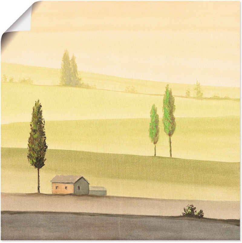 Artland Wandbild Landschaft in Grün II, Wiesen & Bäume (1 St), als Leinwandbild, Poster in verschied. Größen