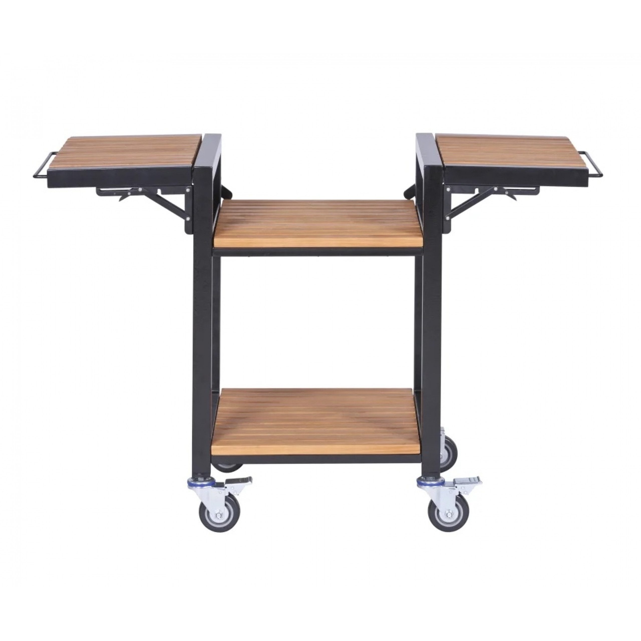 MONOLITH Keramikgrill Monolith ICON / JUNIOR Trolley aus Akazienholz inkl. Seitentische