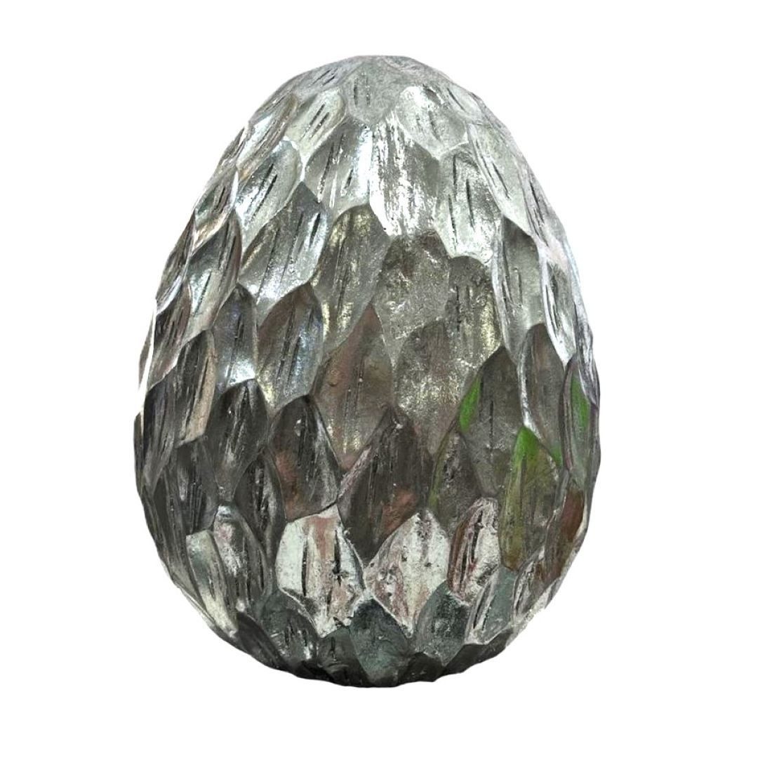 formano Osterfigur Osterserie Antik Silber, Hasen und Eier (Set, 1er Pack, 3er Pack), Kunststein