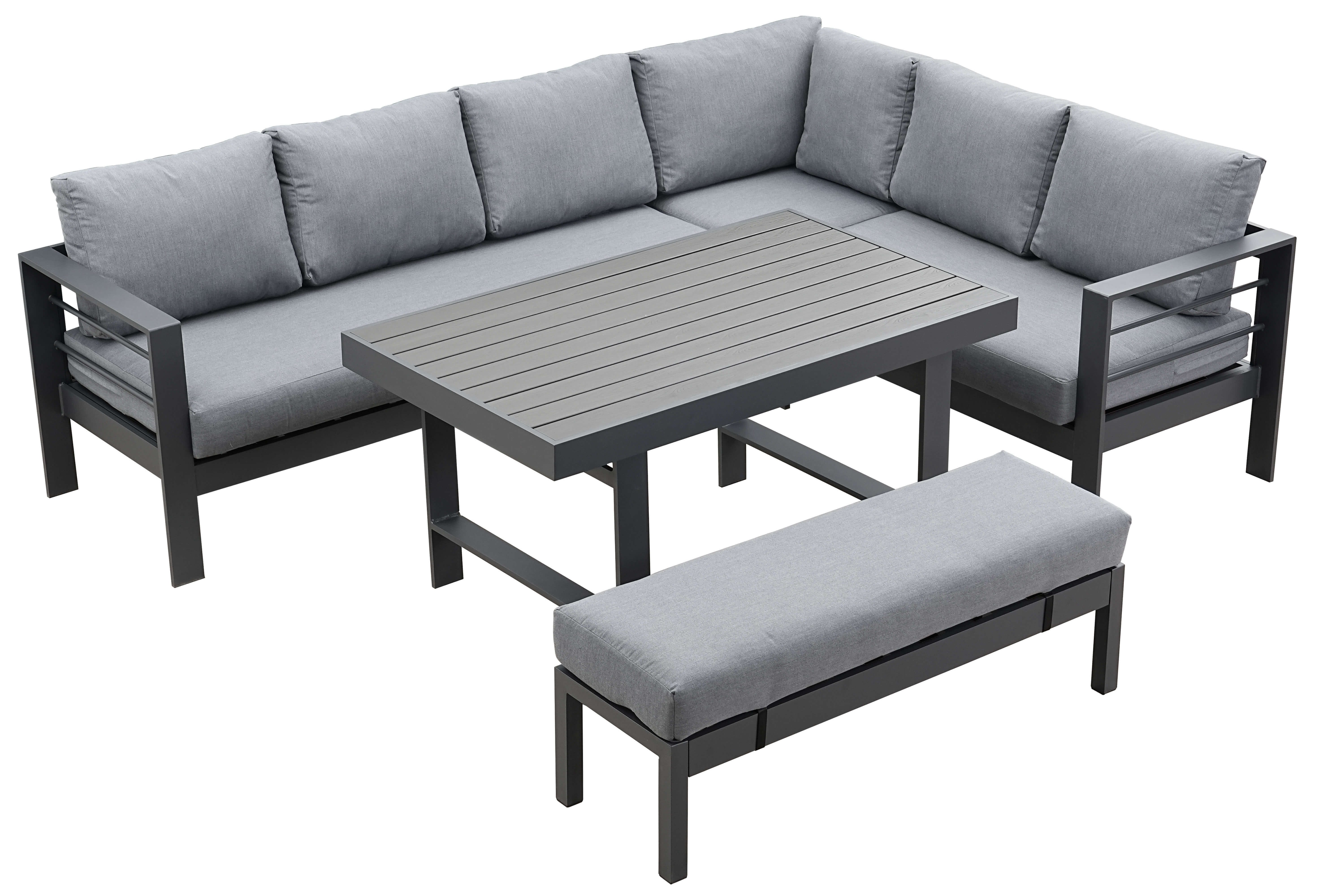 MeXo Gartenlounge-Set Modulares Gartenmöbel-Set aus Aluminium für 6-8 Perso günstig online kaufen