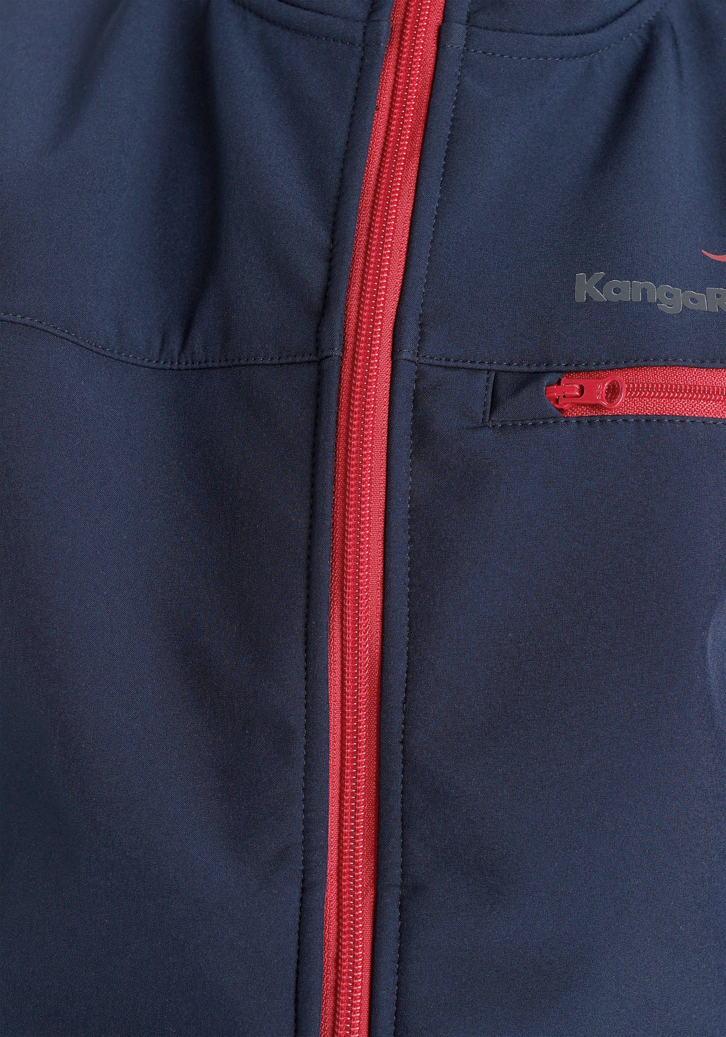 KangaROOS Softshelljacke mit kontrastfarbigen Innenfutter reflektierenden und Details