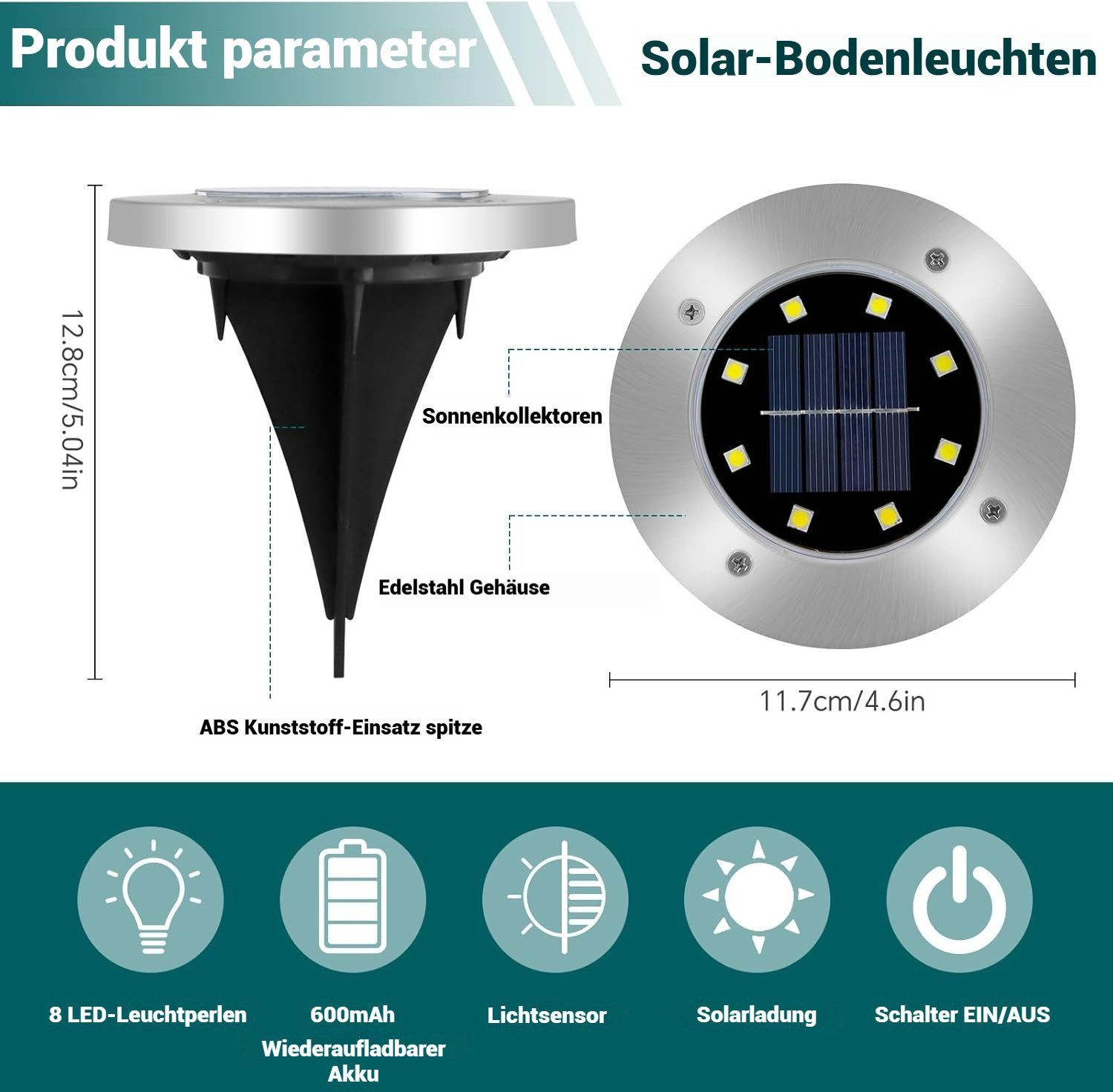 BlingBin LED Solarleuchte Solar Bodenlampen Wetterfest günstig online kaufen