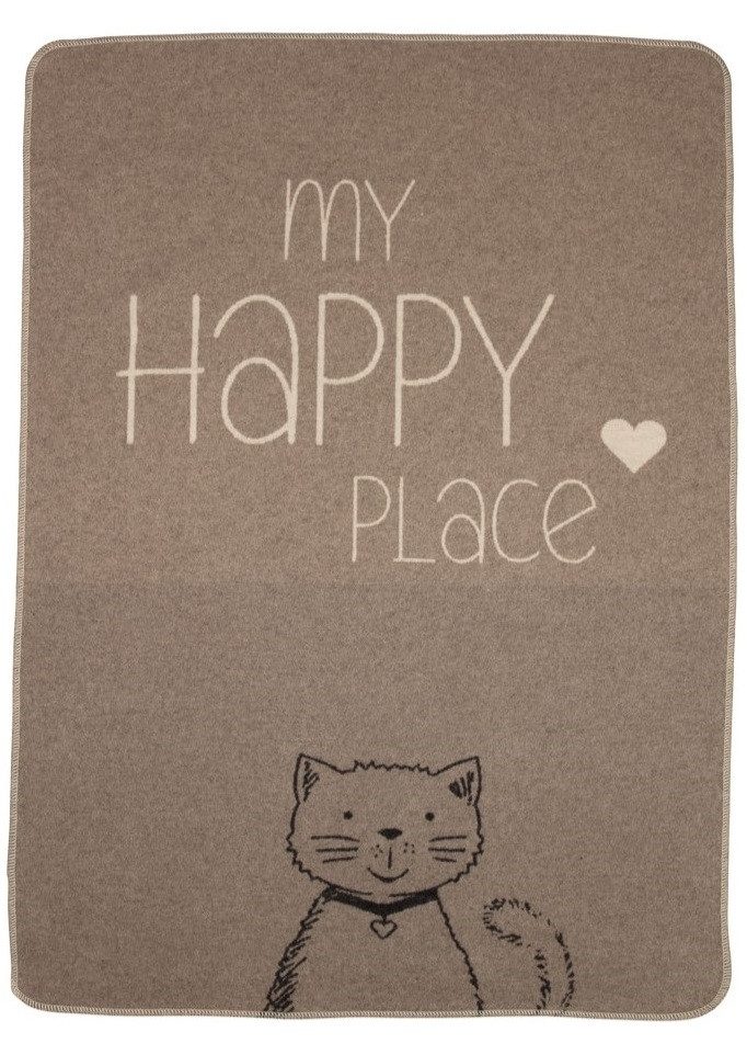 DAVID FUSSENEGGER Tierdecke Katzendecke 'my happy place' 70 x 90 cm Rauch - günstig online kaufen