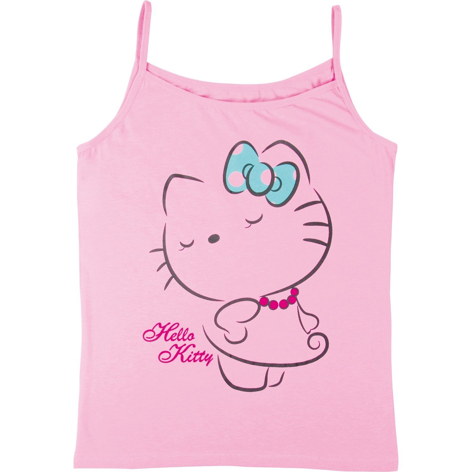 United Labels® T-Shirt Hello Damen Rosa Kitty für Spaghettiträger Oberteil - T-Shirt