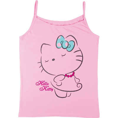 United Labels® T-Shirt Hello Kitty - T-Shirt Oberteil für Damen Spaghettiträger Rosa