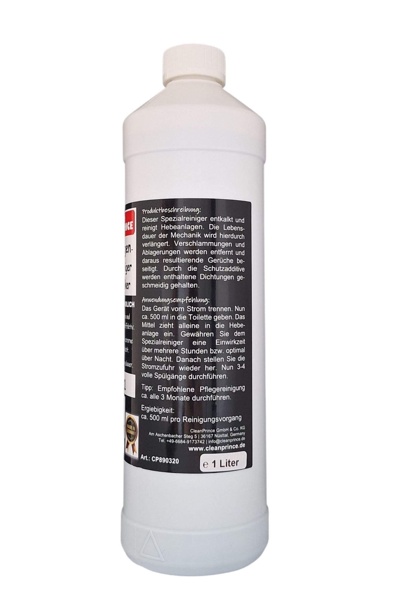 CleanPrince Hebeanlage Spezialreiniger + Entkalker für Hebeanlagen 3 in 1