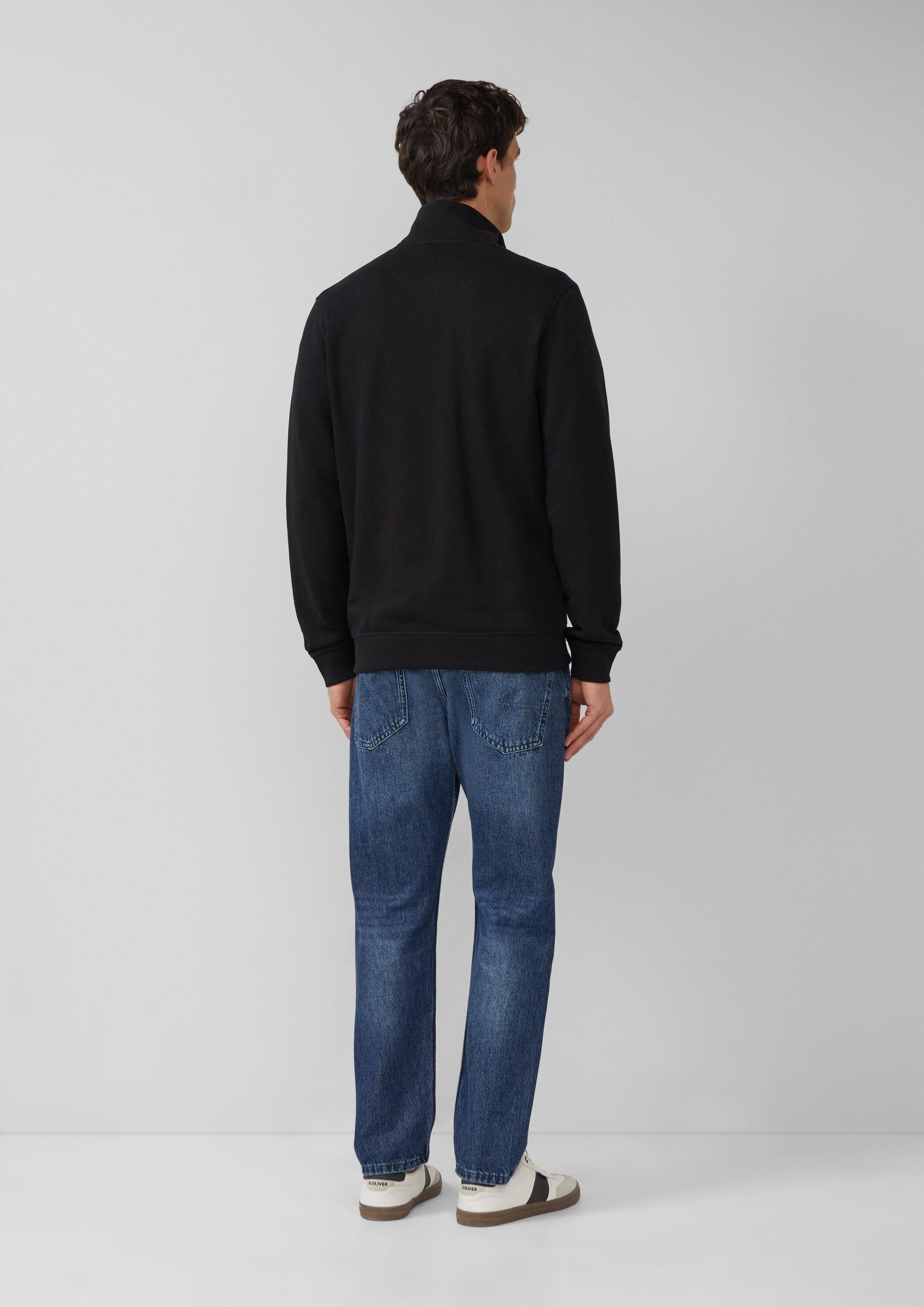 s.Oliver Sweatjacke Sweatshirt Jacke Sweatjacke aus Baumwollmix mit Stehkra günstig online kaufen